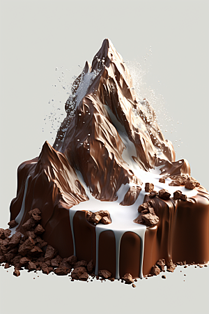 巧克力雪山可可巧克力雕刻素材