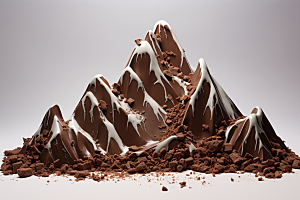 巧克力雪山可可艺术品素材