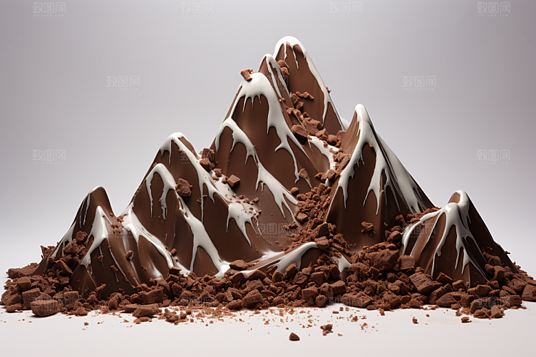 巧克力雪山可可艺术品素材