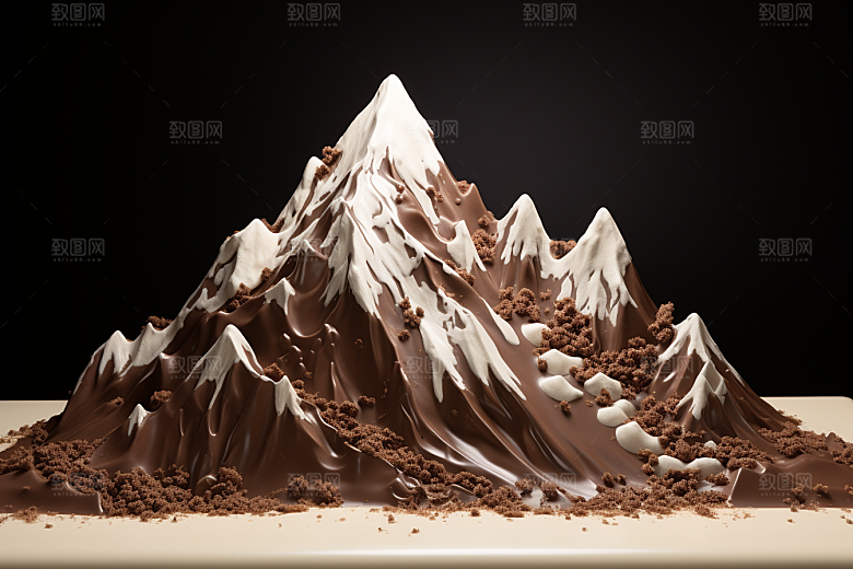 巧克力雪山艺术品高清素材