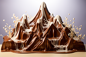 巧克力雪山巧克力雕刻可可素材