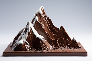 巧克力雪山美味可可素材