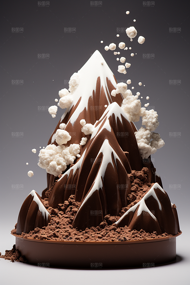 巧克力雪山美味巧克力雕刻素材