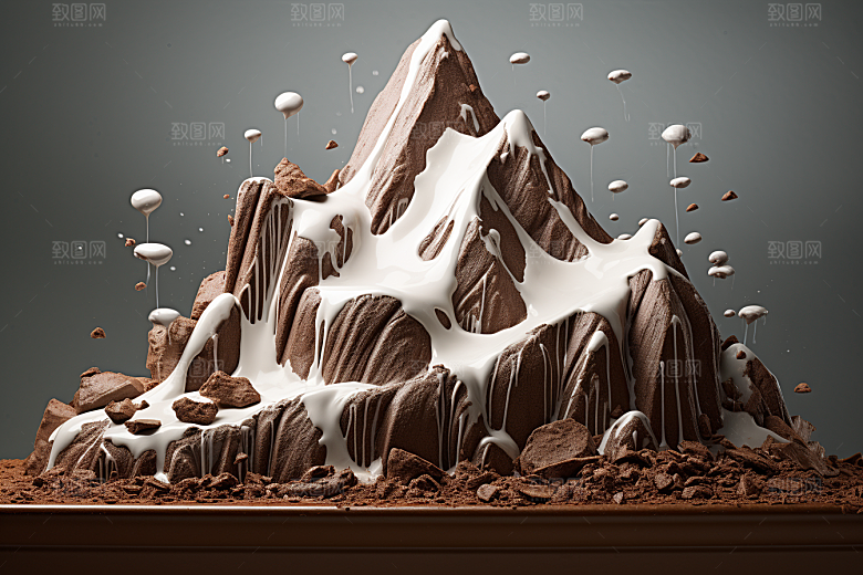 巧克力雪山可可艺术品素材
