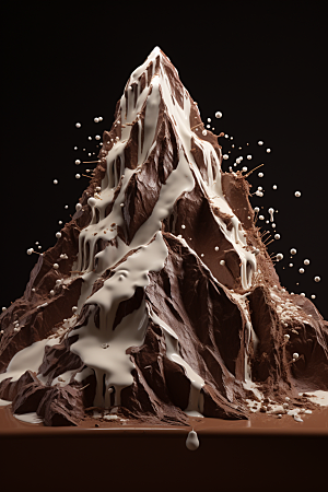 巧克力雪山微缩风光巧克力雕刻素材
