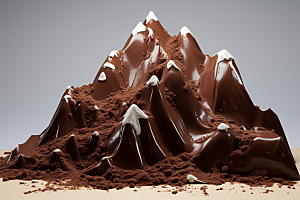 巧克力雪山甜食可可素材