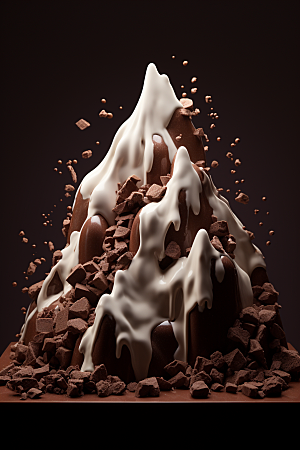 巧克力雪山可可巧克力雕刻素材