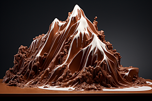巧克力雪山巧克力雕刻艺术品素材