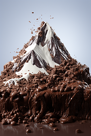 巧克力雪山巧克力雕刻可可素材