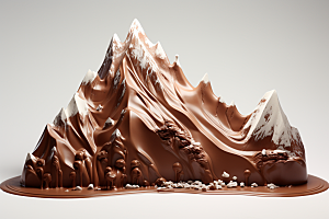 巧克力雪山可可高清素材