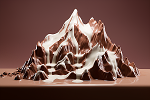 巧克力雪山微缩风光高清素材