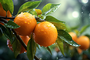 脐橙柑橘新鲜水果美食摄影图