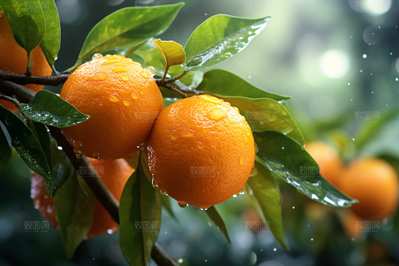 脐橙柑橘新鲜水果美食摄影图