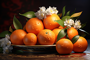 脐橙柑橘橙子美食摄影图