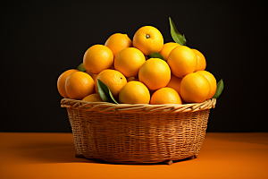 脐橙橙子果篮水果摄影图