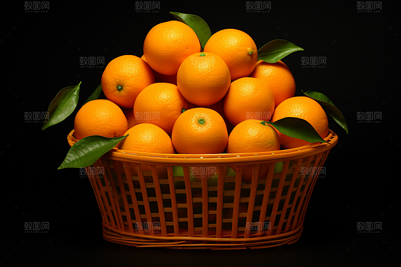 脐橙橙子水果秋季美食摄影图