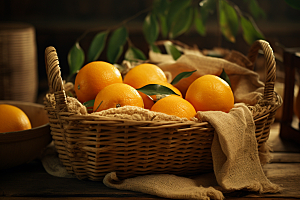 脐橙橙子秋季美食美味摄影图