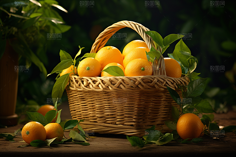 脐橙橙子果篮果品摄影图