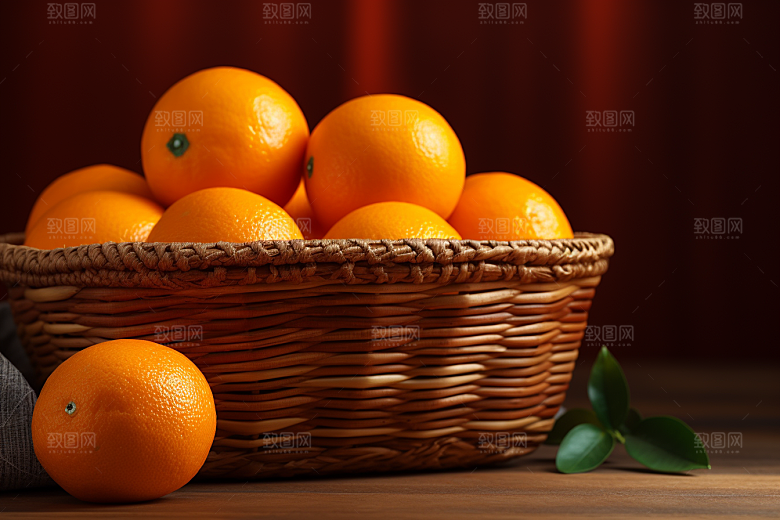 脐橙橙子高清果篮摄影图