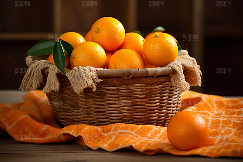 脐橙橙子果篮水果摄影图