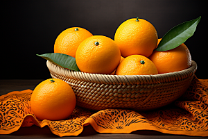 脐橙橙子果品富含维C摄影图