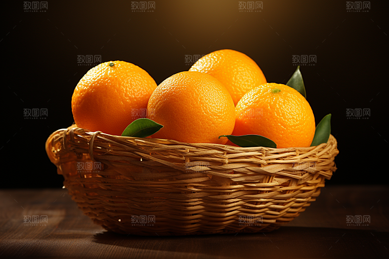 脐橙橙子高清果篮摄影图