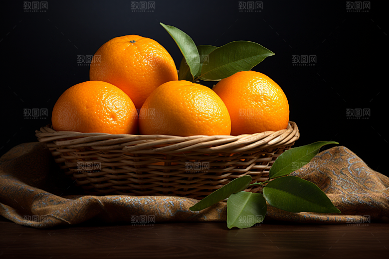 脐橙橙子美味果篮摄影图