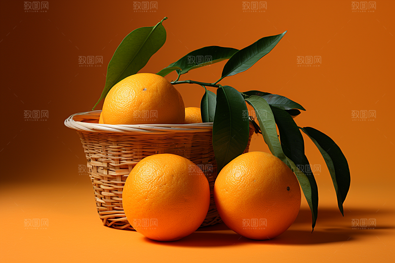 脐橙橙子果品富含维C摄影图