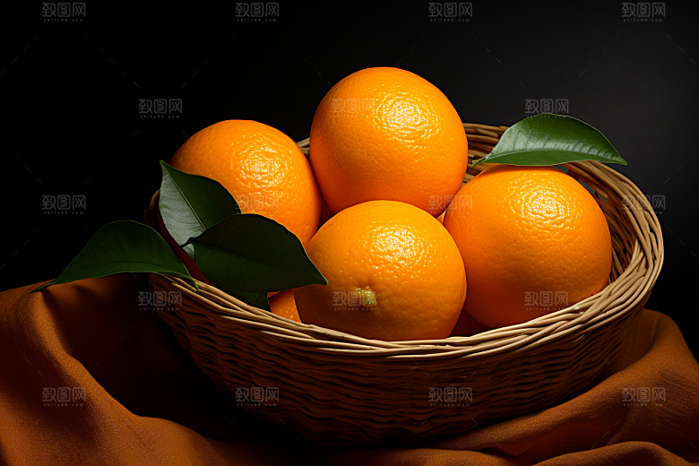 脐橙橙子美味果篮摄影图