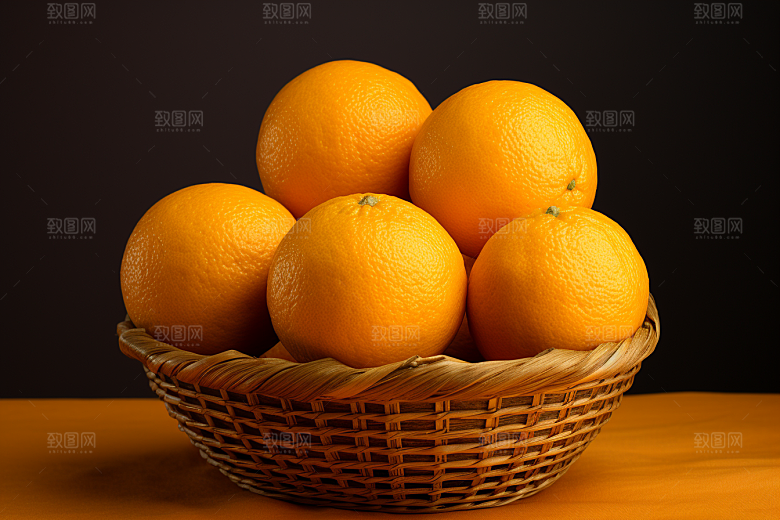脐橙橙子果篮果品摄影图