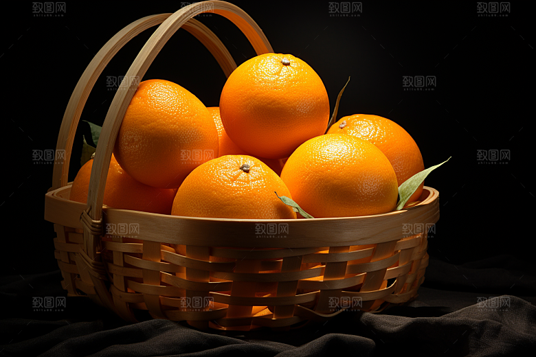 脐橙橙子果品秋季美食摄影图