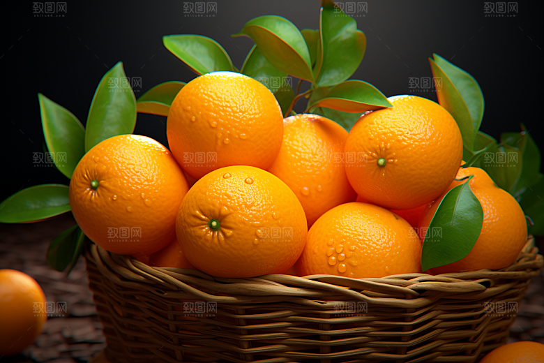 脐橙橙子美味果篮摄影图