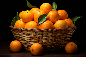 脐橙橙子果篮美味摄影图
