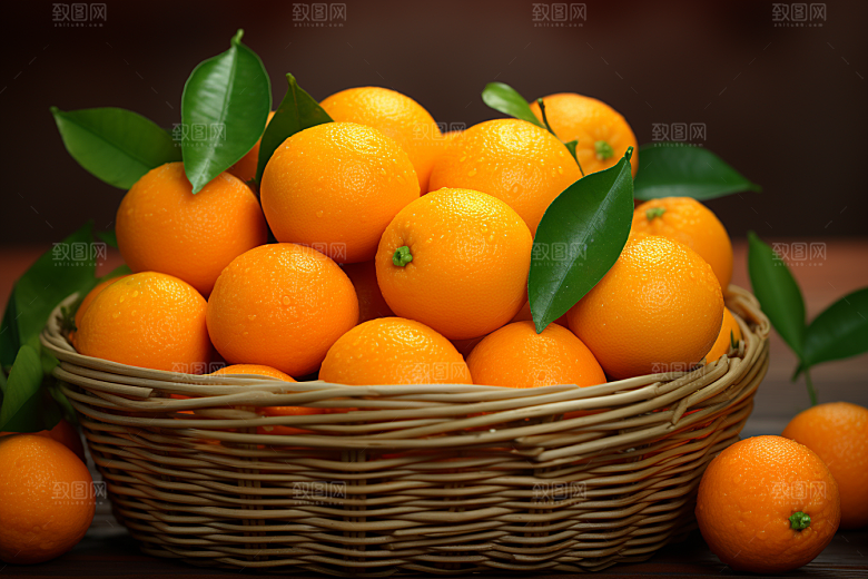 脐橙橙子果品果篮摄影图