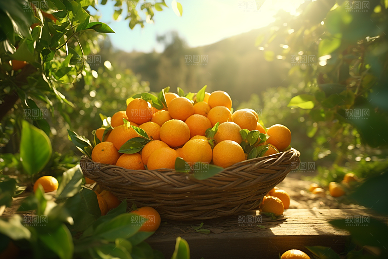 脐橙橙子果品秋季美食摄影图