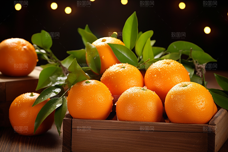 脐橙橙子果篮秋季美食摄影图