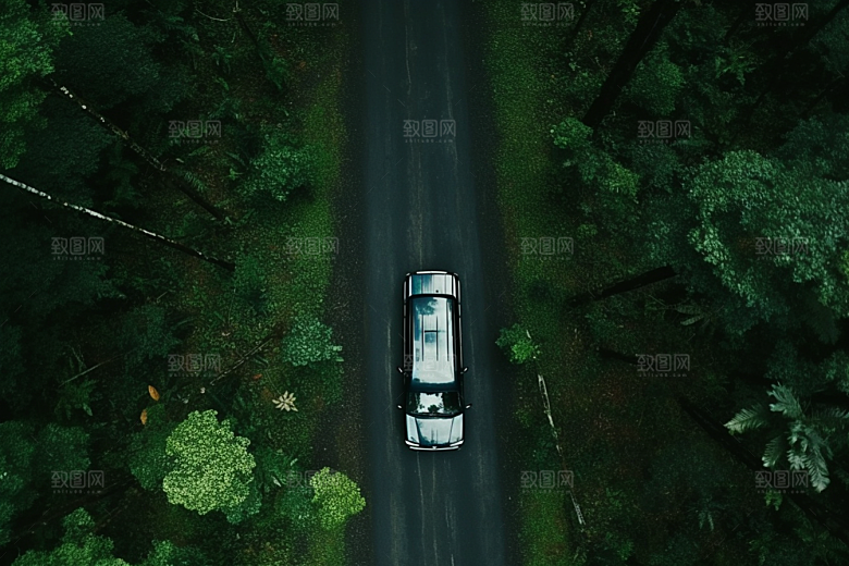 汽车行驶室外自驾摄影图