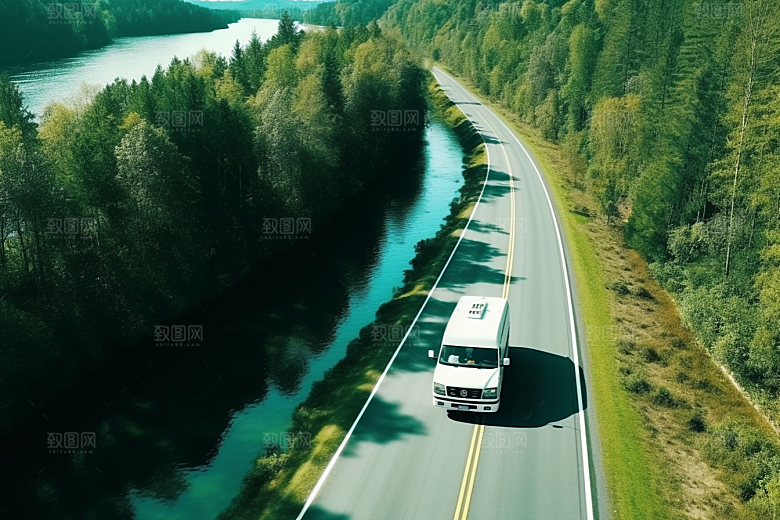 汽车行驶室外高清摄影图