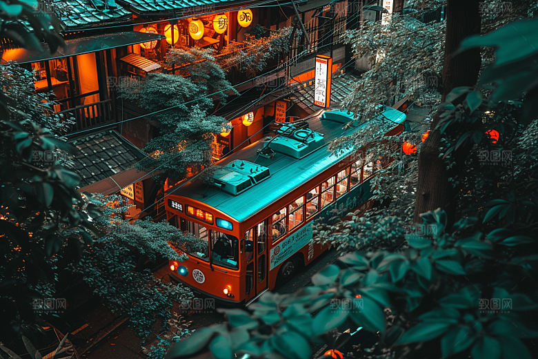 汽车行驶高清风景摄影图