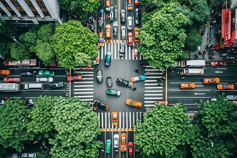 汽车行驶户外广告摄影图