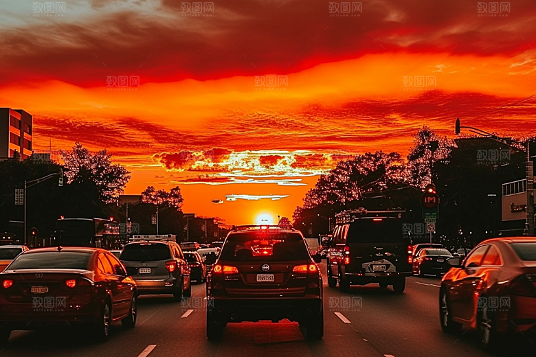 汽车行驶室外风景摄影图