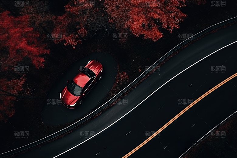 汽车行驶室外自驾摄影图
