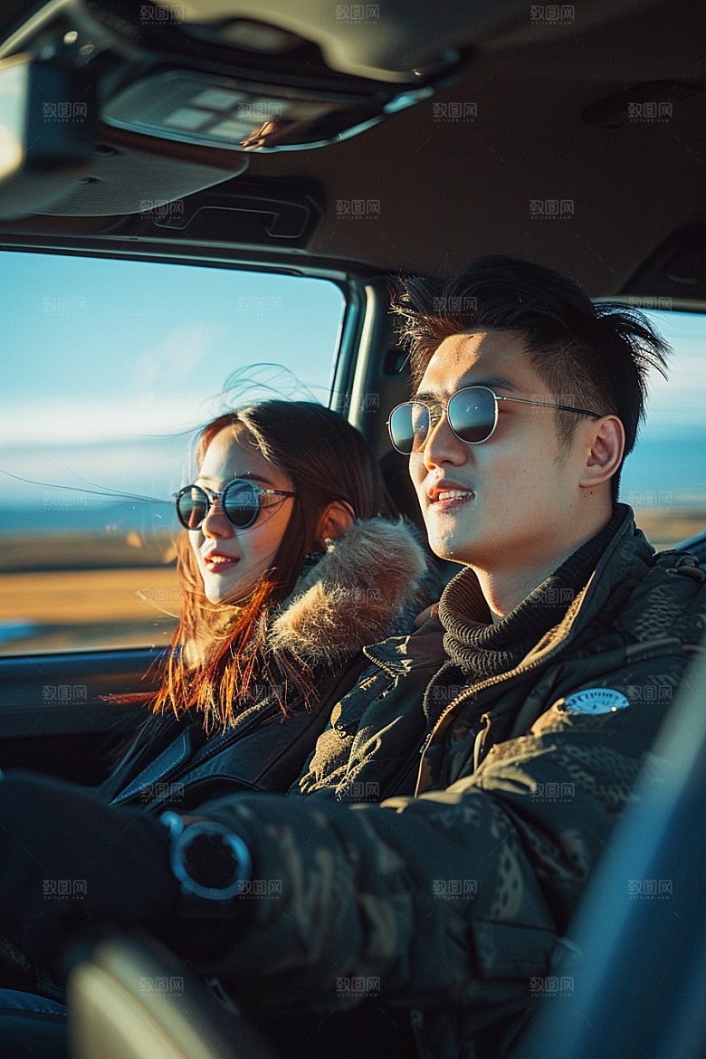 自驾游五一旅游小长假摄影图