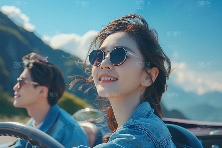自驾游五一旅游小长假摄影图