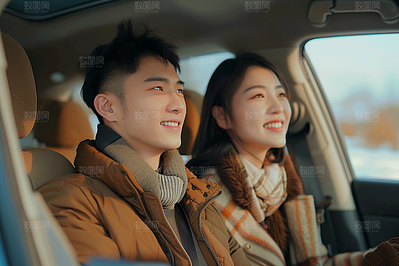 自驾游旅行合影摄影图
