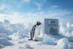 南极企鹅环保广告创意素材