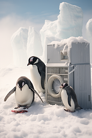 南极企鹅自然环保创意素材