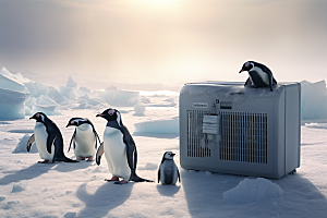 南极企鹅环保自然创意素材