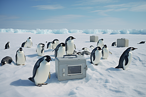 南极企鹅环保全球变暖创意素材