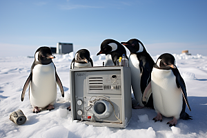 南极企鹅冰川广告创意素材